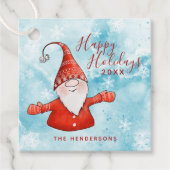 クリスマスレッド&ブルーキュート格言ハッピーホリデー フェイバータグ (正面)