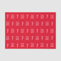 クリスマスレッド&ホワイトキャンディーケーンビジネスロゴ