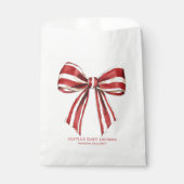 クリスマスレッド | ホワイトコケット弓ベビーシャワー フェイバーバッグ (正面)