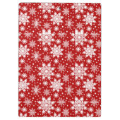 クリスマスレッド&ホワイトスノーフレークのシームレスパターン クリップボード (裏面)