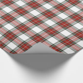 クリスマスレッド、ホワイト&グリーンプレイド ラッピングペーパー (角)