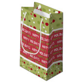 クリスマスレッド、ホワイト、グリーン スモールペーパーバッグ (裏面アングル)