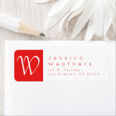 クリスマスレッド&ホワイト |差出人住所 ラベル (インサイチュ)