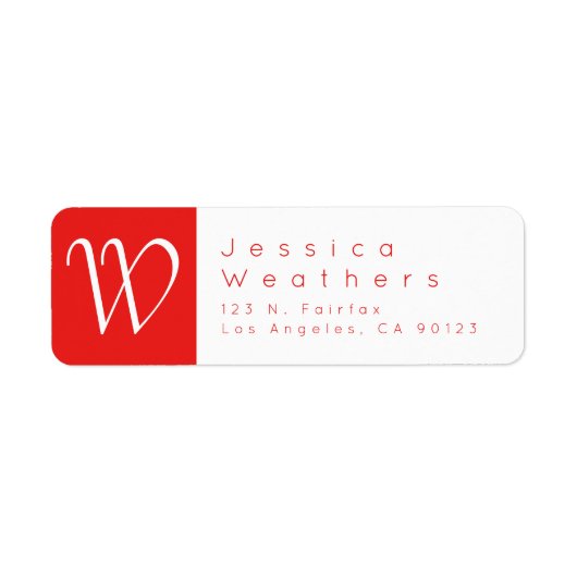 クリスマスレッド&ホワイト |差出人住所 ラベル (正面)