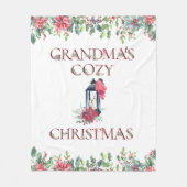 クリスマスレッド、白おばあちゃんの居心地の良いフリースブランケット フリースブランケット (正面)