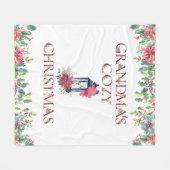 クリスマスレッド、白おばあちゃんの居心地の良いフリースブランケット フリースブランケット (正面(横))