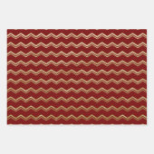 クリスマスレッド&金ゴールドホリデーツリーオーナメント ラッピングペーパーシート (正面2)