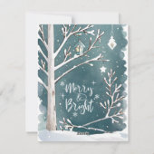 クリスマスレッド(鳥)ショウジョウコウカンチョウウィンターランドスケープフラット シーズンカード (裏面)