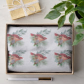 クリスマスレッド（鳥）ショウジョウコウカンチョウグリーンリーウォーター色 薄葉紙 (ギフト)