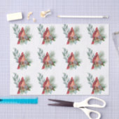 クリスマスレッド（鳥）ショウジョウコウカンチョウグリーンリーウォーター色 薄葉紙 (クラフト)