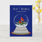 クリスマスレッド(鳥)ショウジョウコウカンチョウスノーグローブダウターズファム カード (黄色い花)