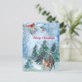 クリスマスレッド(鳥)ショウジョウコウカンチョウディアランドスケープウォーター色 シーズンポストカード (スタンド正面)