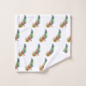 クリスマスレッド(鳥)ショウジョウコウカンチョウブルーベリーウォーター色 バスタオルセット (ウォッシュタオル)