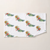 クリスマスレッド(鳥)ショウジョウコウカンチョウブルーベリーウォーター色 バスタオルセット (ハンドタオル)