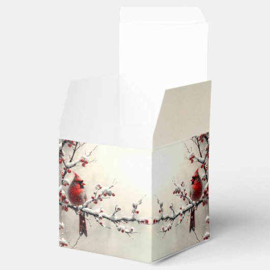 クリスマスレッド(鳥)ショウジョウコウカンチョウホリデーギフトボックス フェイバーボックス (オープン)