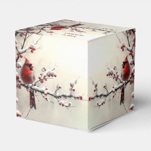 クリスマスレッド(鳥)ショウジョウコウカンチョウホリデーギフトボックス フェイバーボックス (裏面サイド)