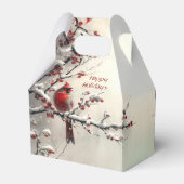 クリスマスレッド（鳥）ショウジョウコウカンチョウホリデーギフトボックス フェイバーボックス (裏面サイド)