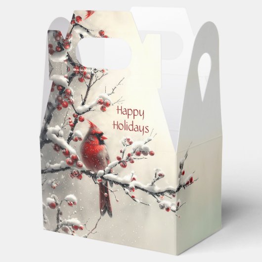 クリスマスレッド（鳥）ショウジョウコウカンチョウホリデーギフトボックス フェイバーボックス (オープン)