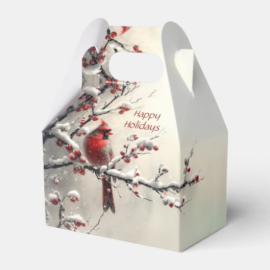 クリスマスレッド（鳥）ショウジョウコウカンチョウホリデーギフトボックス フェイバーボックス (正面サイド)