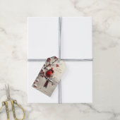 クリスマスレッド（鳥）ショウジョウコウカンチョウホリデーギフトラベル ギフトタグ (より糸付き)