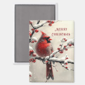 クリスマスレッド（鳥）ショウジョウコウカンチョウホリデーマグネット マグネット (正面/裏面)