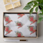 クリスマスレッド（鳥）ショウジョウコウカンチョウポインセチア水彩 薄葉紙 (ギフト)