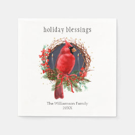 クリスマスレッド(鳥)ショウジョウコウカンチョウユール(キリスト降誕祭)至ボホホリデイ スタンダードカクテルナプキン