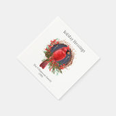 クリスマスレッド(鳥)ショウジョウコウカンチョウユール(キリスト降誕祭)至ボホホリデイ スタンダードカクテルナプキン (角)