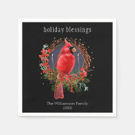 クリスマスレッド(鳥)ショウジョウコウカンチョウユール(キリスト降誕祭)至ボホホリデイ スタンダードカクテルナプキン