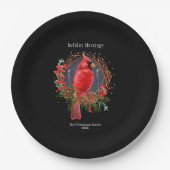 クリスマスレッド(鳥)ショウジョウコウカンチョウユール(キリスト降誕祭)至ボホホリデイ ペーパープレート (正面)
