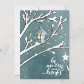 クリスマスレッド（鳥）ショウジョウコウカンチョウ冬の風景 シーズンカード (裏面)