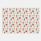 クリスマスレッド(鳥)ショウジョウコウカンチョウ包装コーディネート ラッピングペーパーシート (正面)