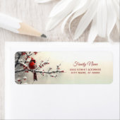 クリスマスレッド（鳥）ショウジョウコウカンチョウ差出人住所ラボ ラベル (インサイチュ)