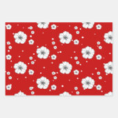 クリスマスレッ素朴ド・ラフィアとフラワーハンド ラッピングペーパーシート (正面2)