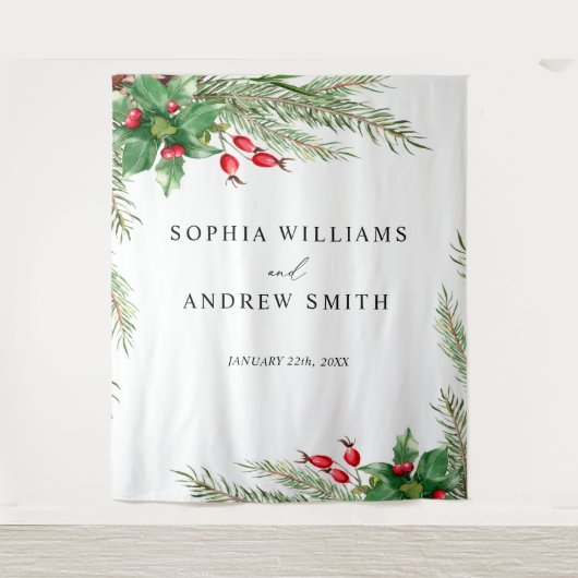 クリスマスレッ結婚ドベリーのタペストリー タペストリー (正面)