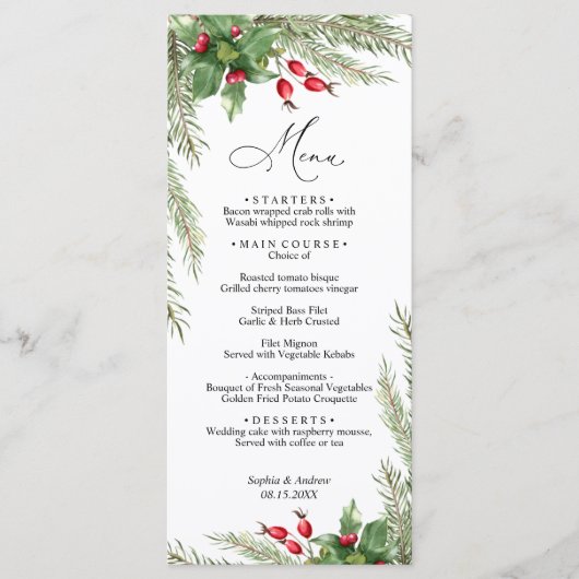 クリスマスレッ結婚ドベリーのメニュー メニュー (正面)