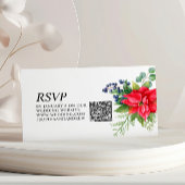 クリスマスレッ結婚ドベリーのQRコードRSVP エンクロージャーカード