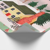 クリスマスレトロウィンタービレッジラッピング紙 ラッピングペーパー (角)