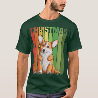 クリスマスレトロウェルシュコーギーかわいいグループマッチングXm Tシャツ