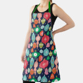 クリスマスレトロオーナメントブルー エプロン (インサイチュ)