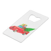 クリスマスレトロカーホリデイ クレジットカード栓抜き (正面アングル)