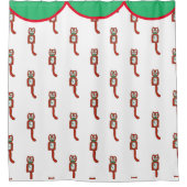 クリスマスレトロキットカットクロックカット  シャワーカーテン (正面)