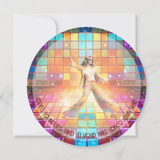 クリスマスレトログルーヴィーブスパーティの招待状 招待状 (裏面)