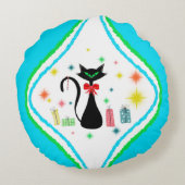 クリスマスレトロシャメスキャット装飾用クッション ラウンドクッション (裏面)