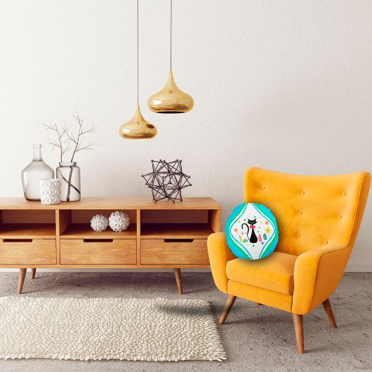 クリスマスレトロシャメスキャット装飾用クッション ラウンドクッション