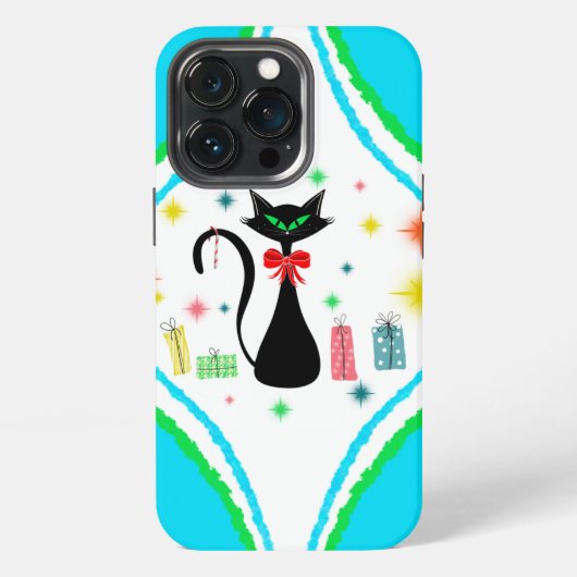 クリスマスレトロシャメネコ iPhoneケース (裏面)