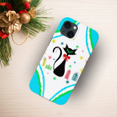 クリスマスレトロシャメネコ iPhoneケース