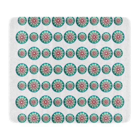 クリスマスレトロスタイルガラス台所裁断ボード カッティングボード (正面)