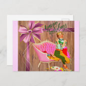 クリスマスレトロスタイルハッピーホリデー！ シーズンポストカード (正面/裏面)