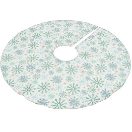 クリスマスレトロスノーフレークスパターンクリームまカスタムたは ブラッシュドポリエステルツリースカート